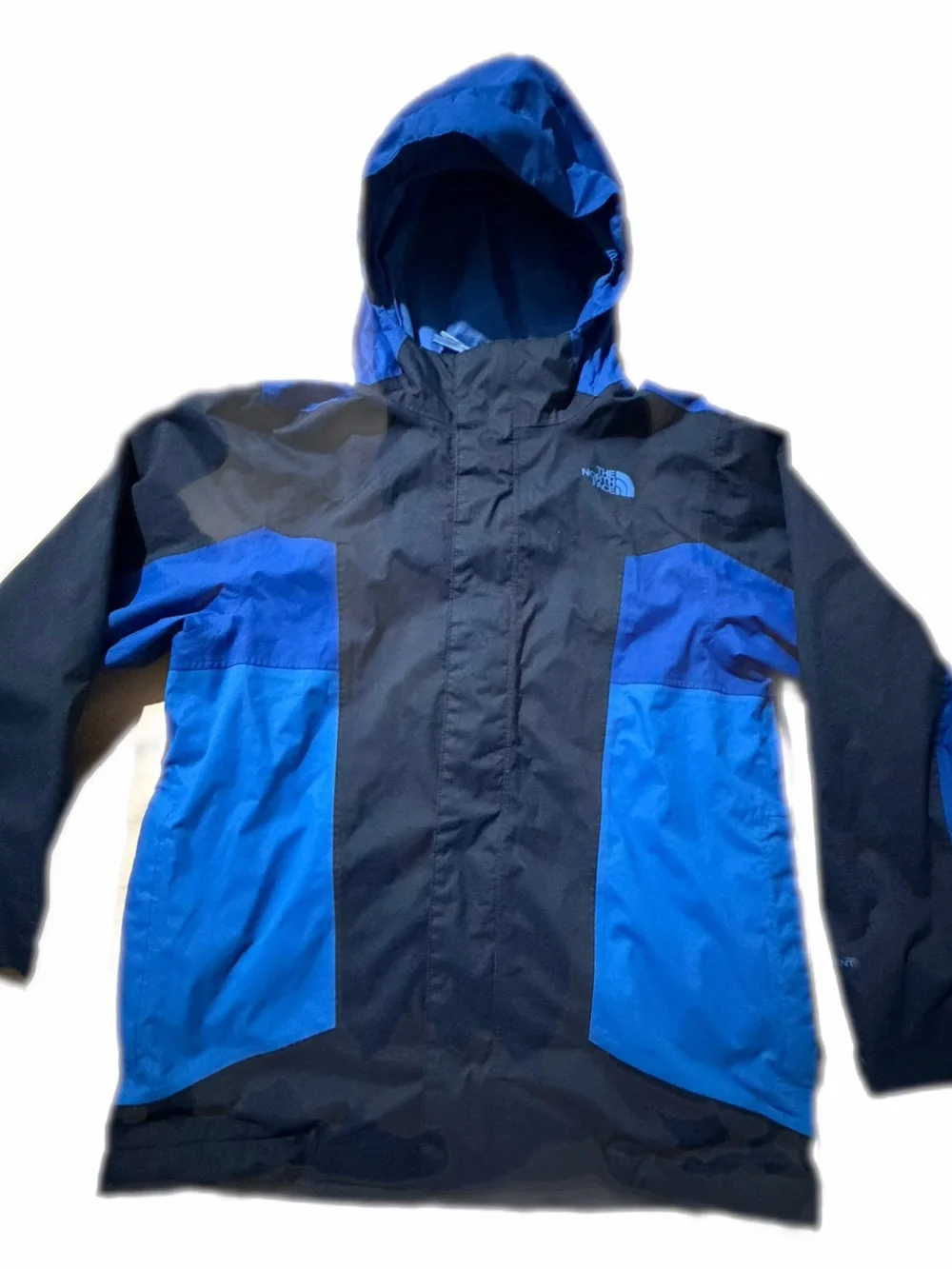 The North Face Axel Triclimate Kids Navy & Royal Blue Hooded Rain Jacket Medium